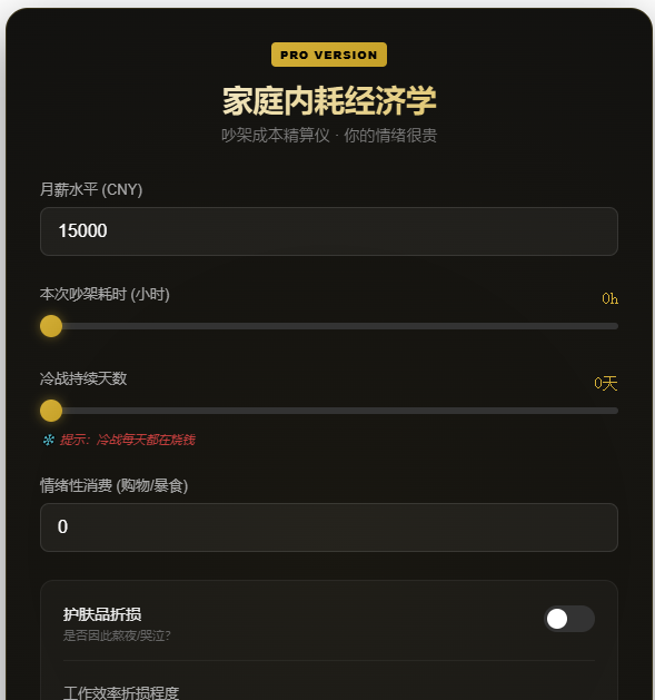 家庭内耗经济学:测测你的一时冲动吵一架值多少钱?