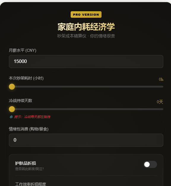 家庭内耗经济学:测测你的一时冲动吵一架值多少钱?